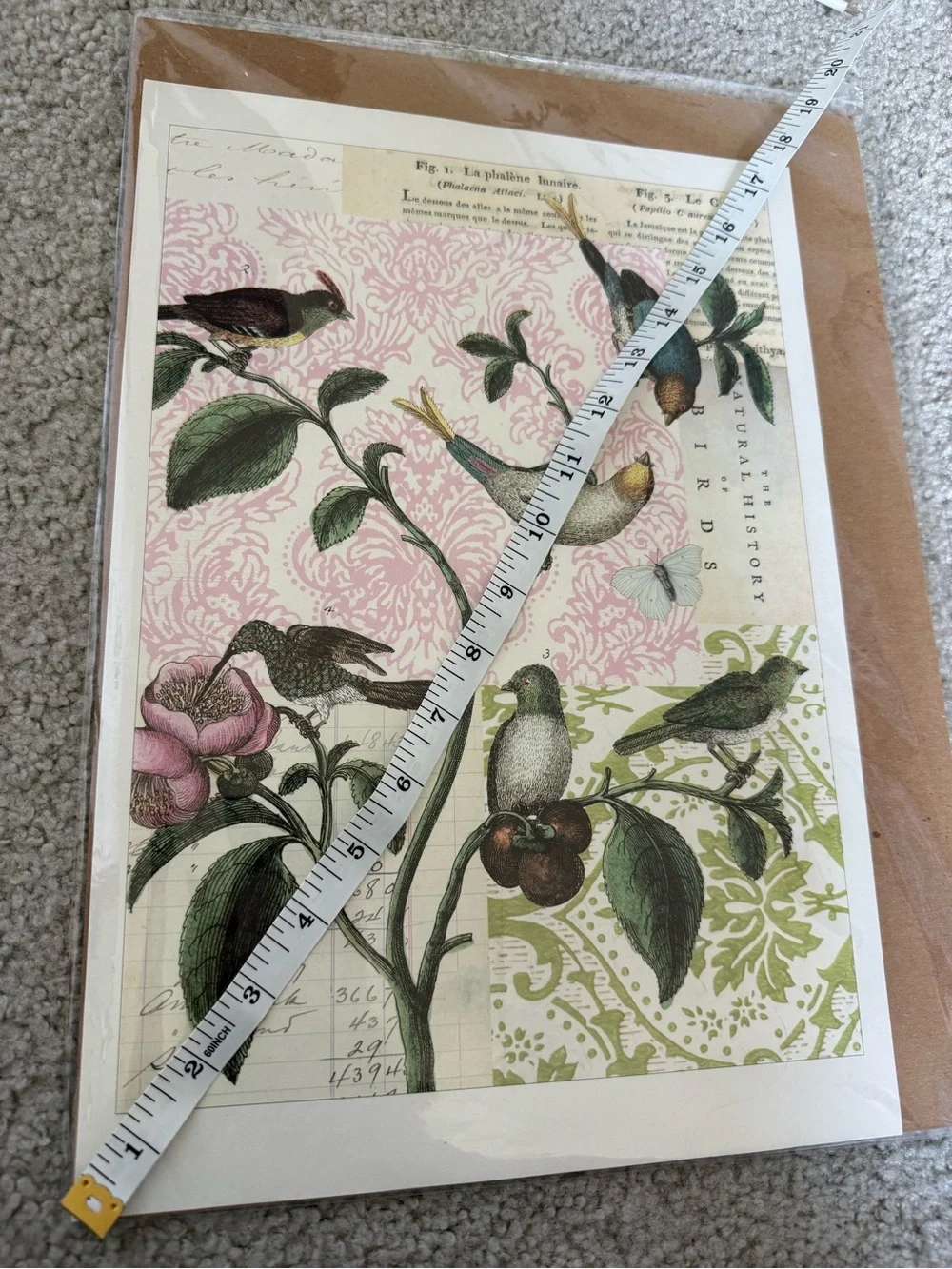 Botanical Birds Wall Art Print - Green/Pink